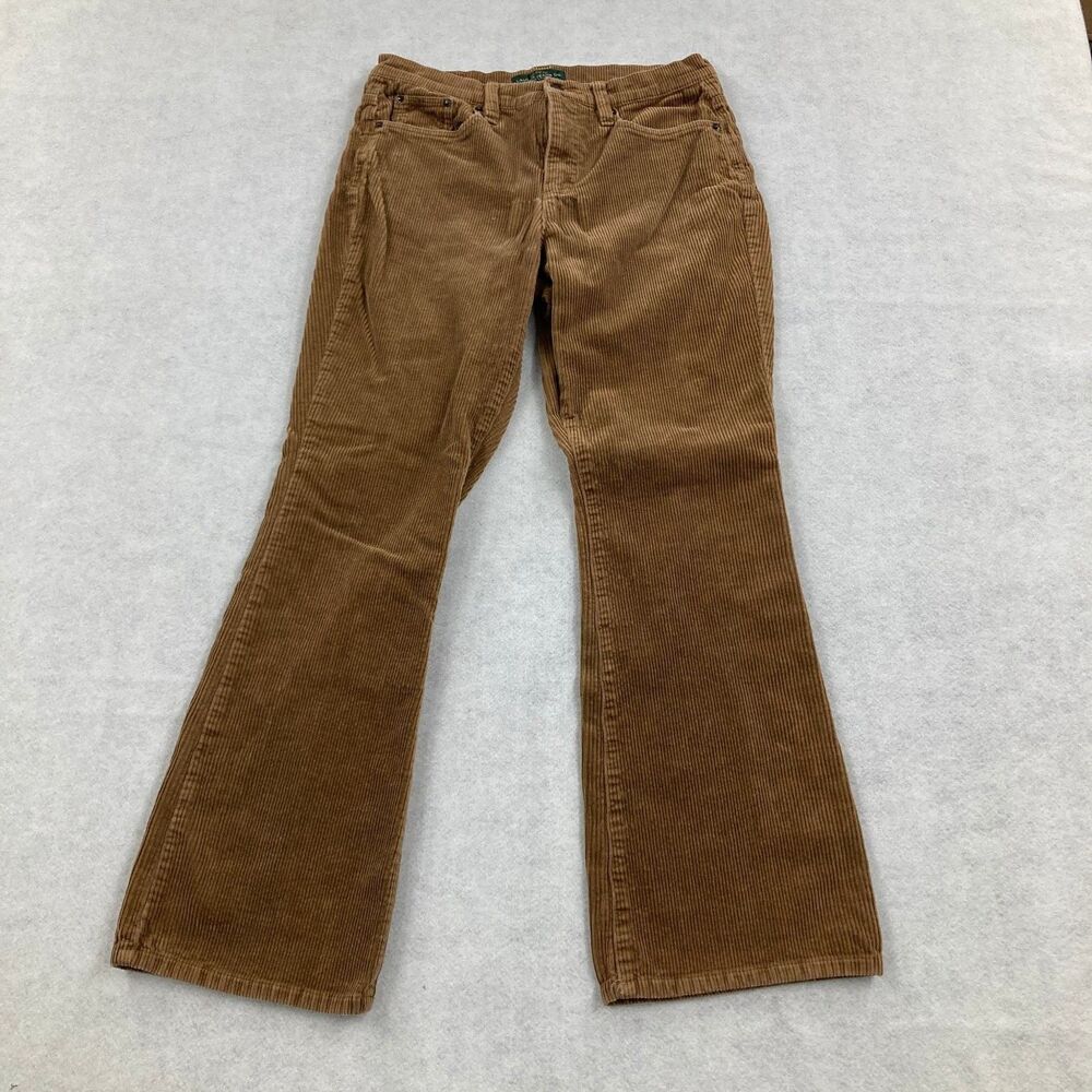 Lauren Jeans Co. Ralph Lauren Women's Brown Corduroy Flare Pants Size 10